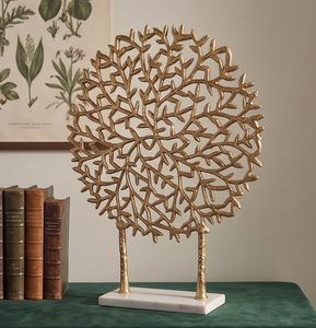 Metal Tree Sculpture High Quality Gold Color Finishing Antique Tree Sculpture Decorative Aluminium <b>Object</b> for Home Decor - Product Image 5