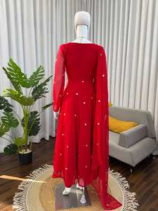 Exportador Indio: Conjunto de Fiesta Salwar Kameez de Diseño Pakistaní con Dupatta, Estilo de Alta Costura, Georgette Sintético Pesado Antiarrugas - Product Image 5