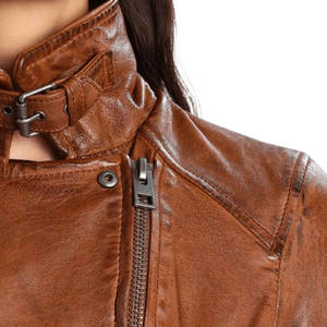 Chaqueta de Cuero para Mujer, Diseño Clásico de Alta Calidad, Chaqueta de Motocicleta de Cuero para Mujer, Chaqueta de Cuero para Dama de Alta Calidad - Product Image 3
