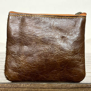 Real Handmade Hair on Hide Fur Leather Coin Change Purse Oval Credit Card Holder Case Western Stylish Cute <b>Small</b> Oval <b>Wallet</b> - Product Image 5