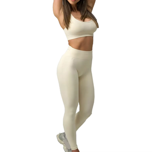 Women Fitness Yoga Set Gym Wear Breathable Stretchy Leggings Sports Bra Workout Activewear Wholesale Supplier - Product Image 1