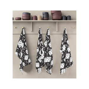 Premium Organic 100% algodón dados cesta bordada tejido 520GSM GOTS aprobado larga duración mancha acabado suave toalla de cocina - Product Image 1