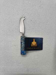 Premium Quality Cheese Spreder Knife Epoxy <b>Resin</b> with embedded <b>stone</b> Design Handle Butter Knives Kitchenware Tools At Best Price - Product Image 6