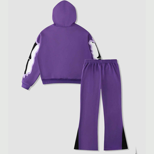 Custom Y2K Streetwear Tracksuit DTF Printed Hoodie Flare <b>Pants</b> Men Outfit Oversized Hip Hop Vintage Winter Clothing Set - Product Image 2