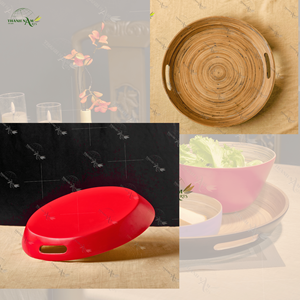 Bandeja de bambú multiusos inspirada en el estilo ecológico para organizar y servir Platos y platos de fiesta con elegancia - Product Image 4