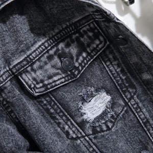 Chaqueta Vaquera Desgastada de Alta Calidad para Hombre con Botones, Estilo Casual Urbano, Transpirable y Ecológica, Ajuste Personalizable - Product Image 3