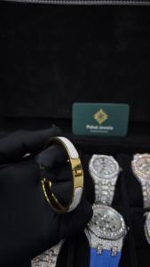 Pulsera de Plata 925 Chapada en Oro de 18K con Forma de H de Pahal Jewels para Mujer - Joyería de Regalo Moderna - Product Image 3