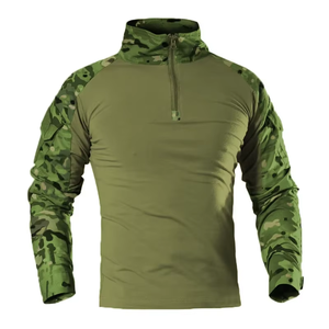Camiseta de Hombre con Cierre de Cremallera, Color Negro Verde Oliva, Tejido Transpirable de Poliéster, Color Sólido, Diseño con Bolsillo Frontal con Logotipo, Corte Regular - Product Image 6