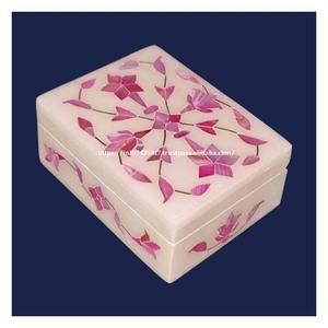 Hand Crafted Pink color Marble <b>Box</b> White Stone Custom Logo Ring Jewelry For Home Decoration and <b>Gifts</b> Ready to Ship <b>Small</b> size - Product Image 2
