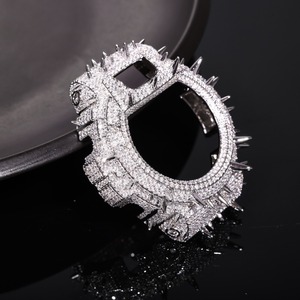 Pièces de lunette de montre en argent sterling 925, étanches, VVS, entièrement serties de moissanite, compatibles testeur de diamant, modèle Thorns Stinger - Product Image 5