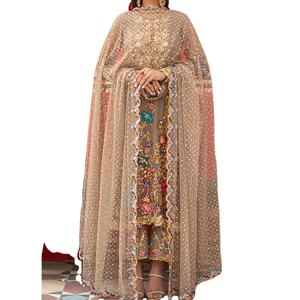 Vestido de fiesta informal para mujer paquistaní e India con logotipo personalizable bordado pesado mejor precio al por mayor - Product Image 4