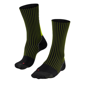 Striped Crew <b>Socks</b> Black with <b>Neon</b> Green Stripes Quick Dry Knitted for Running & Tennis Youth & Adults Winter - Product Image 1