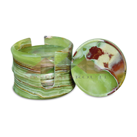 Ensemble de sous-verres en onyx vert foncé de haute qualité, personnalisé, fait main, gravé, certifié ISO, décoration d'intérieur, Minéraux Route
