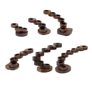 Juego de Portavelas de Madera Moderno, Hecho a Mano, Geométrico, para Decoración del Hogar - Product Image 5
