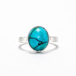 Handmade 925 Sterling <b>Silver</b> Natural Turquoise Gemstone <b>Ring</b> <b>Statement</b> <b>Ring</b> for Women Birthday Anniversary Gift - Product Image 1