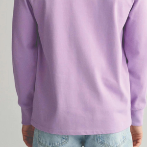 เสื้อโปโลรักบี้แขนยาวผู้ชาย ทรงปกติ ผ้าฝ้าย 100% เสื้อรักบี้สีพื้นแบบกำหนดเอง เสื้อฟุตบอล OEM ปิดกระดุม - Product Image 5