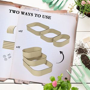 Set di Fioriere Rialzate a 3 Livelli con Fondo Aperto, 62.25 X 43 X 32.25, con Bordo di Sicurezza per la Coltivazione di Verdure, Erbe e Fiori - Product Image 6