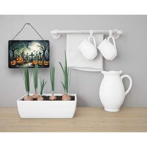 NOUVEAU Halloween Spooky Graveyard Porte murale Imprimés suspendus Multicolore Aluminium Métal Cuisine Bar Mural Salle de Bain Plaque Décoration Maison - Product Image 3