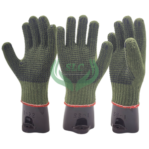 Guantes DE SEGURIDAD DE punteado de algodón de Color militar verde Premium tela de punto de ajuste fuerte protección de brazo de mano antideslizante antiimpacto - Product Image 5