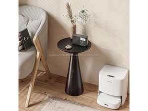 Mesa de Centro Redonda Negra Premium, Mueble Decorativo Elegante para Sala de Estar, Mesa de Pedestal de Diseño Moderno - Product Image 4