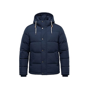 Hooded <b>Quilted</b> Jacket Winter Windproof Full Sleeve Solid Color Thick Polyester Filling Regular Length <b>Single</b> Breasted - Product Image 1