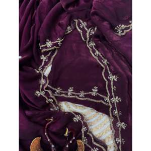 Magnifique sari de mariage artisanal avec des perles pour les occasions spéciales - Product Image 1