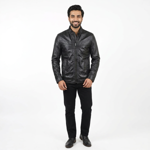 Retro Vintage Motorcycle Leather <b>Jacket</b> Men's <b>Slim</b> <b>Fit</b> Custom Streetwear Biker Coat Fashion Outerwear <b>jacket</b> for men - Product Image 6