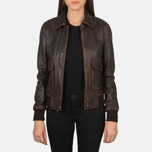 Veste en cuir de mouton courte pour femme, réversible, style bomber, avec logo personnalisé, de bonne qualité, mode décontractée pour femme, vente chaude - Product Image 4