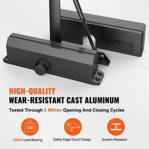 Cierrapuertas Automático Hidráulico para Uso Comercial y Residencial, Amortiguador de 330 Libras, Peso Ajustable, Tamaño Ajustable - Product Image 5