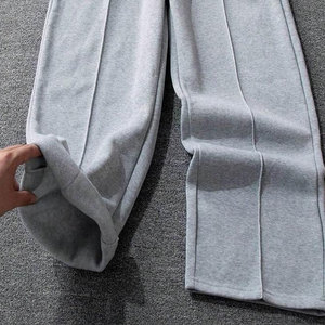 Pantalon de jogging homme hiver épais 100% coton, taille double, coupe large évasée, style baggy, pour l'entraînement - Product Image 6