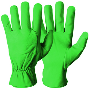 Best Performance Workwear New Design Cowhide Grain Leather Anti-static Durable Flexible Driver <b>Gloves</b> Breathable Construction - Product Image 2