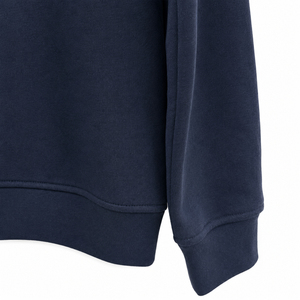 Sudadera de Cuello Redondo Azul Marino para Hombre, Corte Regular, 100% Algodón, Tejido de Punto, Informal, Otoño, Color Sólido, Manga Larga - Product Image 4