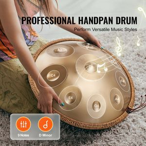 Handpan in Re minore da 22 pollici con 9 note 440Hz, supporto per handpan, borsa per il trasporto, bacchette, strumento musicale per tutte le età - Product Image 2