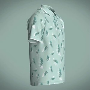 Camisas con Logotipo Impreso Digital Personalizado en la Parte Delantera, 100% Poliéster Tejido, Manga Corta, Secado Rápido, Tallas Grandes, Estilo Casual con Botones para Hombre - Product Image 3
