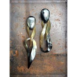 Minimalist Buffalo Horn Earrings Handmade <b>Beads</b> & <b>Bead</b> <b>Assortments</b> Jewelry - Product Image 4