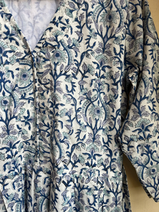 Vestido Indio 2026 de Algodón 100% Estampado a Mano, Cuello en V, Manga Larga, Túnica Casual y Vestido Largo para Mujer, Gran Venta - Product Image 4