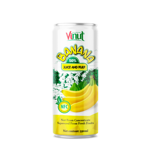 Para VINUT Vietnam 330ml Bebida de jugo de plátano sin azúcar OEM/ODM Precio de fábrica Etiqueta privada Fabricante de muestra gratis - Product Image 1