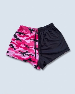 Shorts de rugby de secado rápido de dos tonos, diseño personalizado, transpirables, sublimados, 100% poliéster, color rosa, estilo australiano, con bolsillos. - Product Image 5