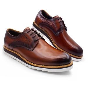 Zapatos de Vestir de Cuero Genuino Premium para Hombre, al por Mayor, Elegantes Zapatos Oxford Italianos con Cordones para Bodas, Fiestas, Oficina y Negocios - Product Image 1