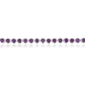 Wholesale Price 925 Sterling Silver 100% Genuine <b>Amethyst</b> February Birthstone Fine Tennis <b>Bracelet</b> For Women's - Product Image 5