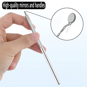 BAFA 5 ou 10 pièces Miroir buccal dentaire ergonomique, anti-buée, revêtement rhodium, double face, réutilisable, pour examen oral - Product Image 5