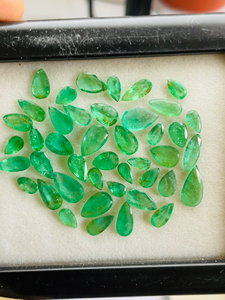 Natural Zambia Emerald Pear Cut AAA Quality Green Gemstones 43pcs Lot for Jewelry Making Perfect Polishing <b>Cheap</b> Price - Product Image 2