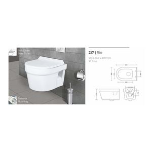 Inodoro Moderno e Innovador con Forma de Rio, Montado en el Suelo, 510x365x370mm, Cerámica Sanitaria, Doble Descarga, Sifón en P, Inodoro Comercial - Product Image 3