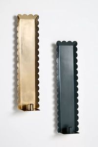 Porte-bougie mural moderne en laiton avec deux bougies noires pour la décoration de la maison, design résistant à la chaleur - Product Image 2