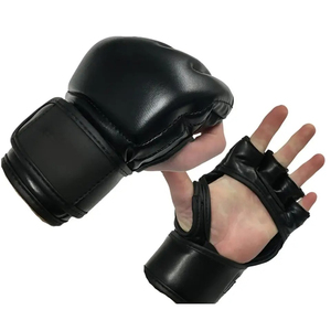 Half Finger PU MMA Gloves with Hook & Loop Wrist Support Lightweight Unisex for Boxing Adults - Product Image 2