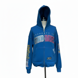 Sudadera con capucha y cremallera para hombre, estilo profesional, calidad superior, 100% algodón, fabricada en fábrica, logotipo bordado personalizado, precio económico, la más demandada - Product Image 3