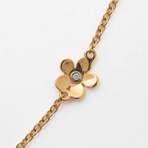 Fine Jewelry 14K Rose Gold 0.06ct Lab Grown Diamond Radiant Cut IGI Certified Bezel Set Floral Motif Necklace Elegant Feminine - Product Image 2