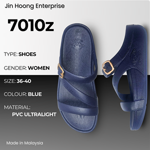รองเท้าแตะผู้หญิง PVC สีฟ้า น้ำหนักเบา กันลื่น สวมใส่สบาย ขายส่งจำนวนมาก @migo 7010z ผลิตในมาเลเซีย - Product Image 1