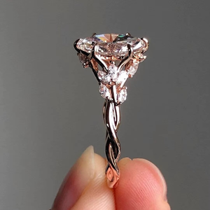 Marquise Cut Moissanite 925 <b>Silver</b> 14K Rose Gold Channel Setting IGI Certified <b>Solitaire</b> Wedding <b>Ring</b> 100% Handmade Unisex - Product Image 5