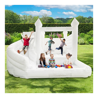 Château gonflable de luxe blanc pour mariage avec toboggan pour mariages, réceptions et célébrations